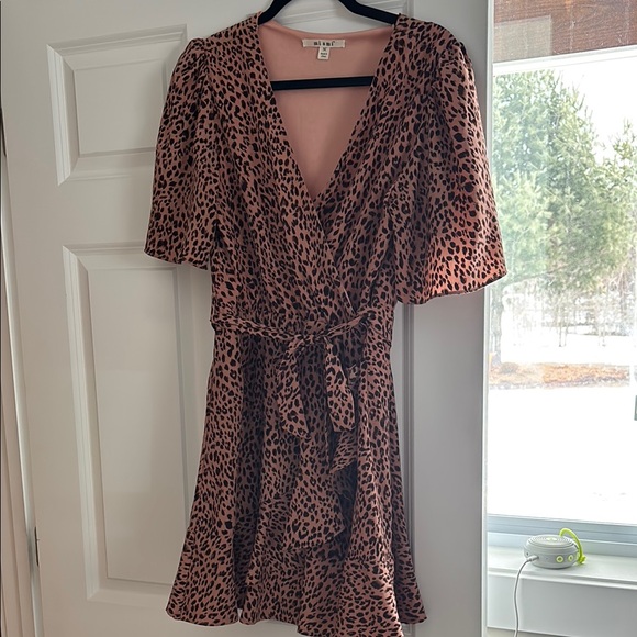 Leopard Print Wrap Dress - Picture 1 of 6